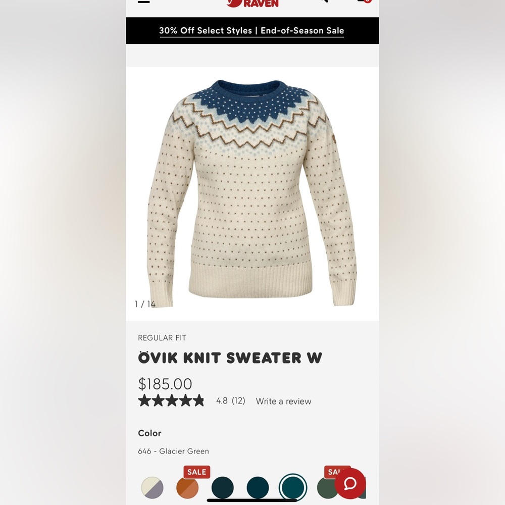 Fjallraven wool sweater